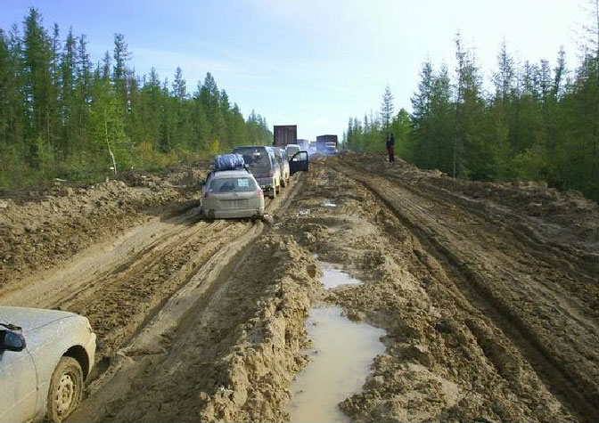 Estrada para Yakutsk Movimentada