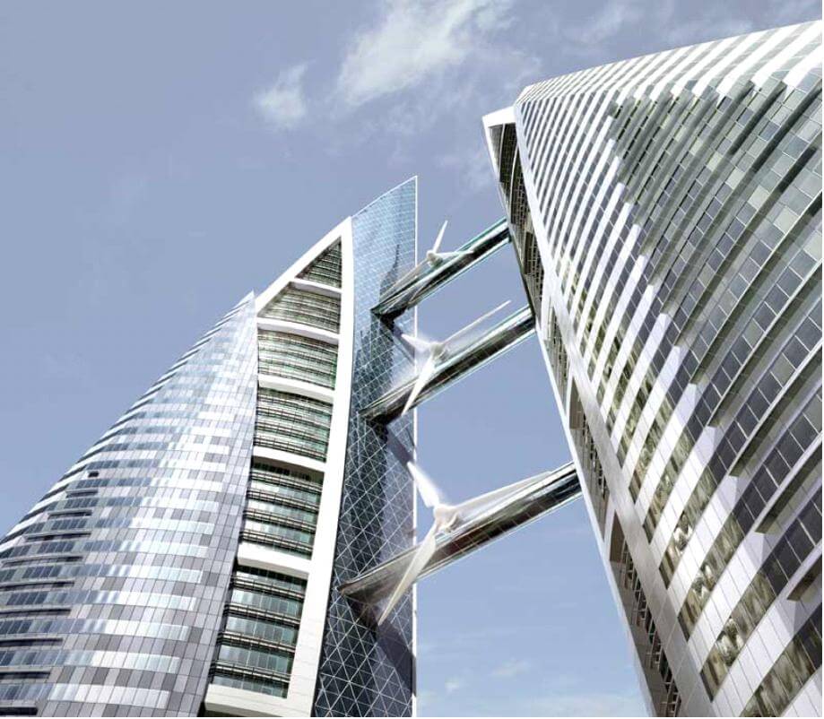 Bahrain World Trade Center com Turbinas Eólicas